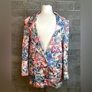 Vintage Willow Ridge Floral Jacket – Garden Party Glam Size 10